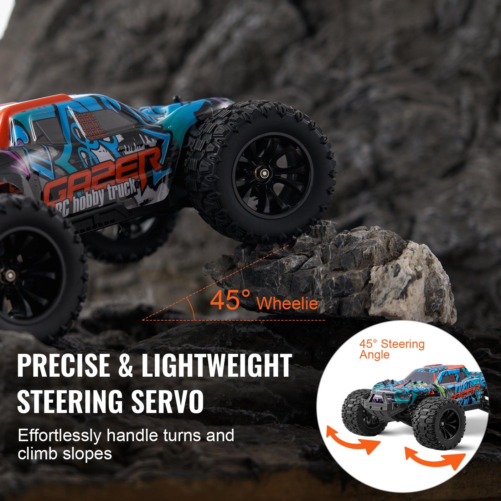 VEVOR Remote Control Car, 1: 14 Scale RC Car for Kids, All Terrain 4WD Off-Road Truck with 1 Extra Car Shell, 45 Wheelie Adjustable Speed, 42 km/h Hobby RC Car Toy, for 8+ Year Boys Girls