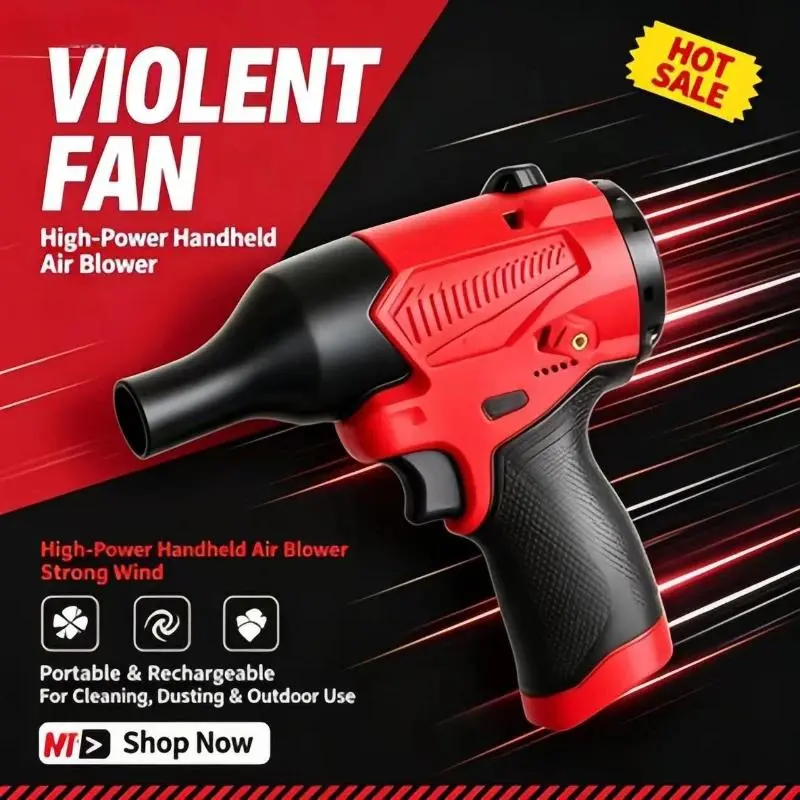 NEW Handheld Compact M12 Brushless Jet Blower for Milwaukee 12V Battery, 160000 RPM High Power Turbo Fan Electric Air Duster for Car Cleaning (Battery Not Included)