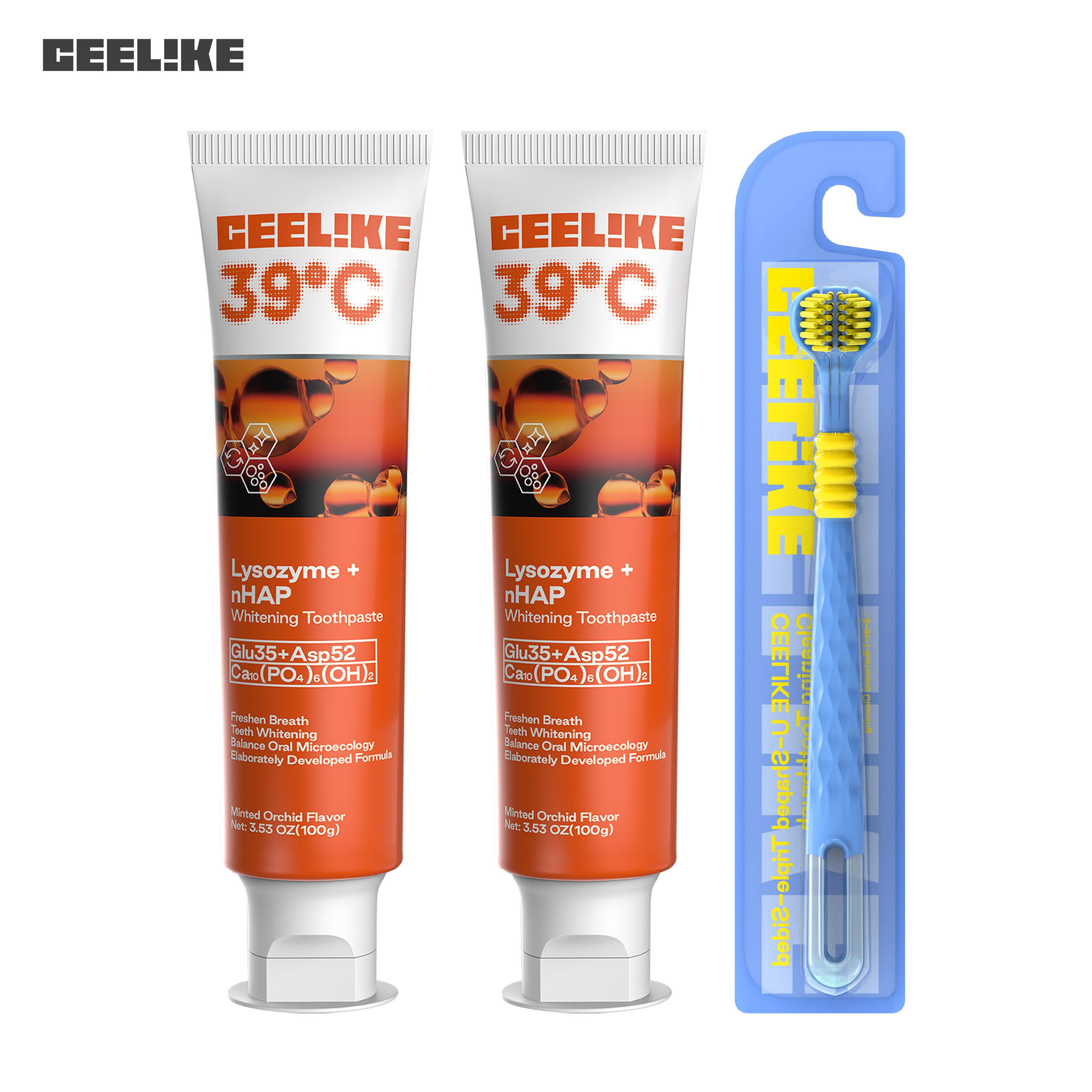 CEELIKE 3-Sided Toothbrush + 2 Toothpaste Set – 360° All-Around Cleaning, Gentle Care, Ideal for Daily Oral Care, Travel-Friendly Design, Available in Multiple Combinations.