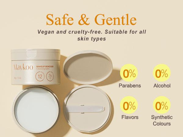 MAYKOO Makeup Remover Cleansing Balm, Melting Cleansing Cream Oil Based Cleanser, Hydrating Makeup Remover Balm with Vaccinium Myrtillus, Hydrate Skin, Non-comedogenic, No Harsh Chemicals, 0 Residue with Spatula & Easy to Rinse, 3 Oz, Cosmetic, Moisturize