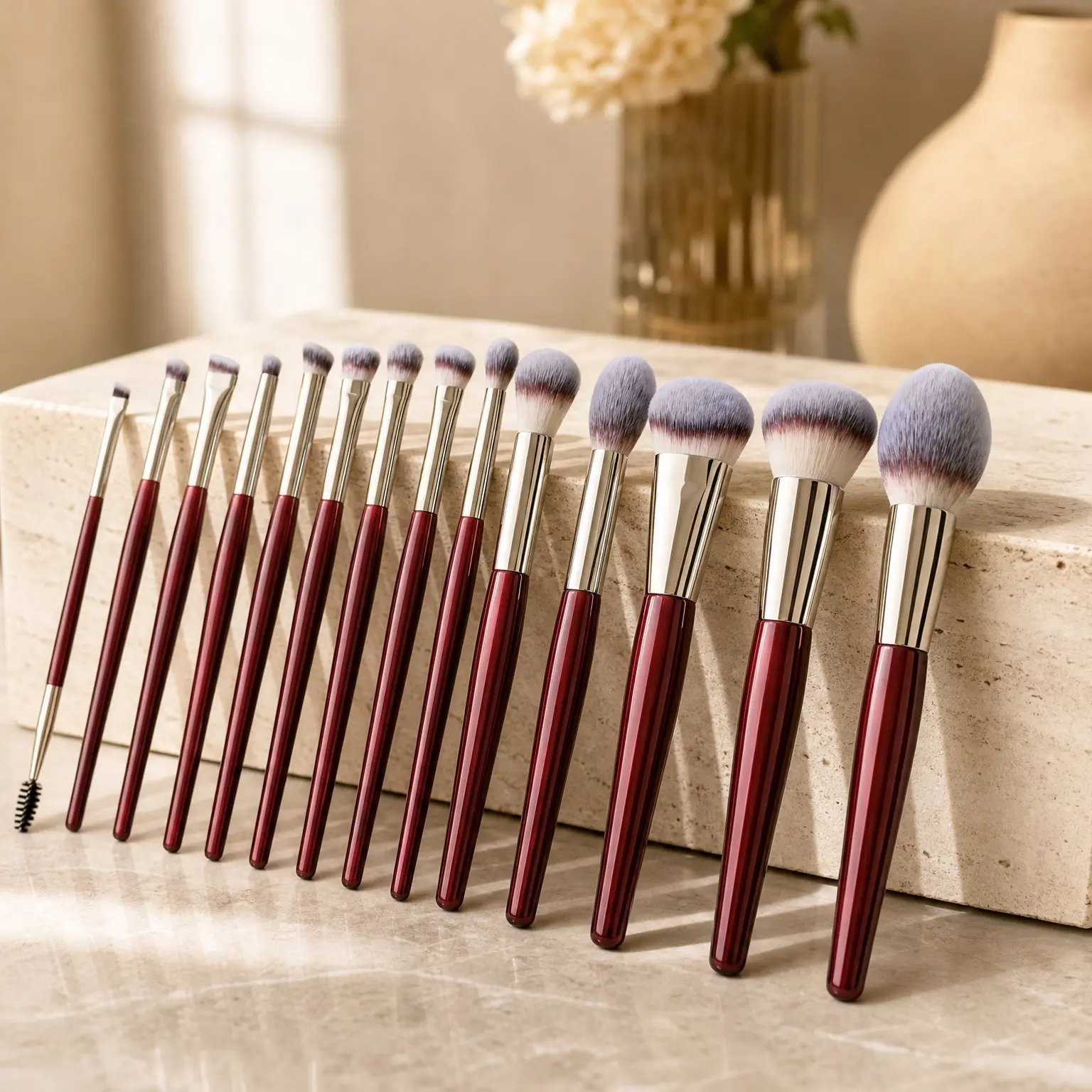 15Pcs Professional Eyeshadow Brush Set, Premium Synthetic Makeup Brushes for Liquid, Cream & Powder EyeshadowGift
