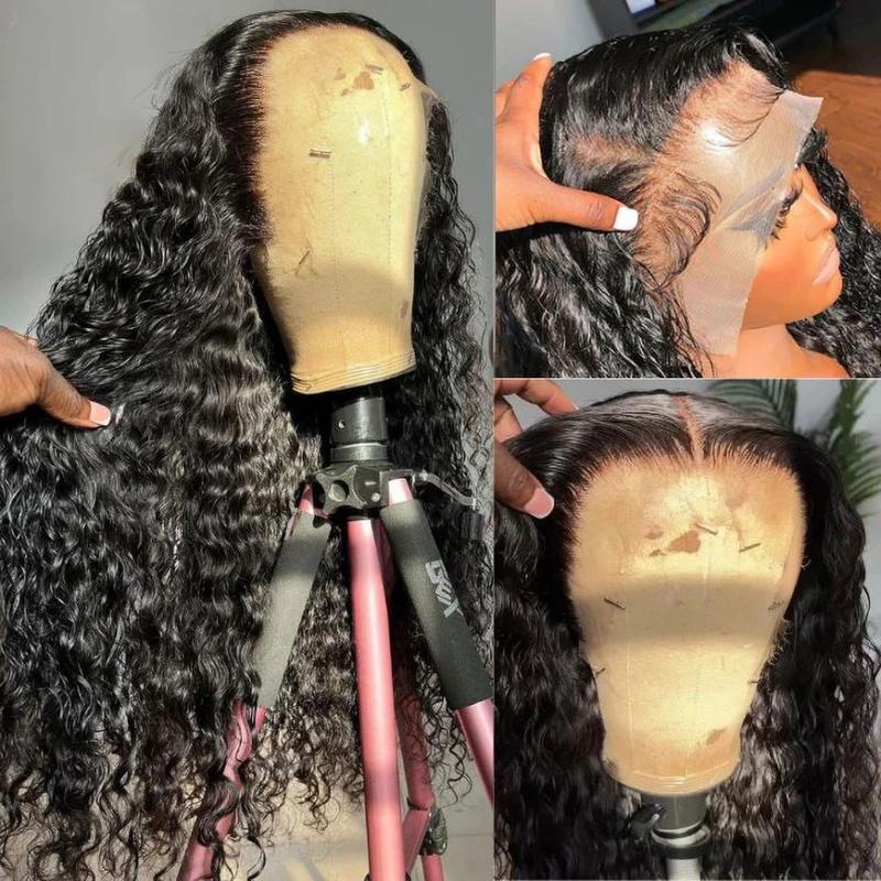 32inch Bling Hair 13x6 Deep Wave HD Lace Front Wigs 13x4 Human Hair Lace Frontal Wig 180% Density Brazilian Deep Curly Hair For Women PrePlucked Lace Wig