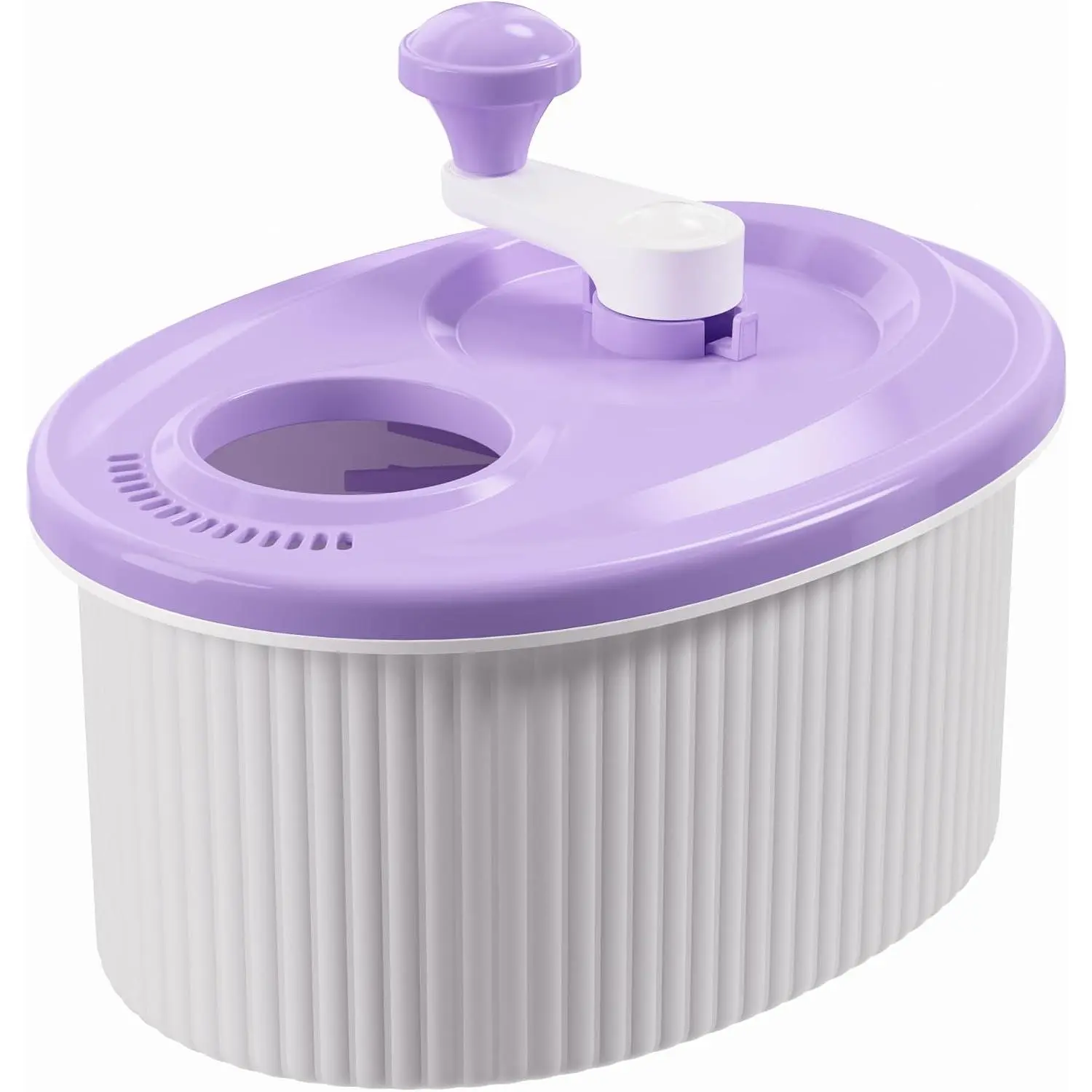 Fruit Washer Spinner, Fruit Cleaner Spinner with Crank Handle, Hands-Free Fruit & Vegetable Washing Bowl, Manual Fruit Scrubber, Light Lavender