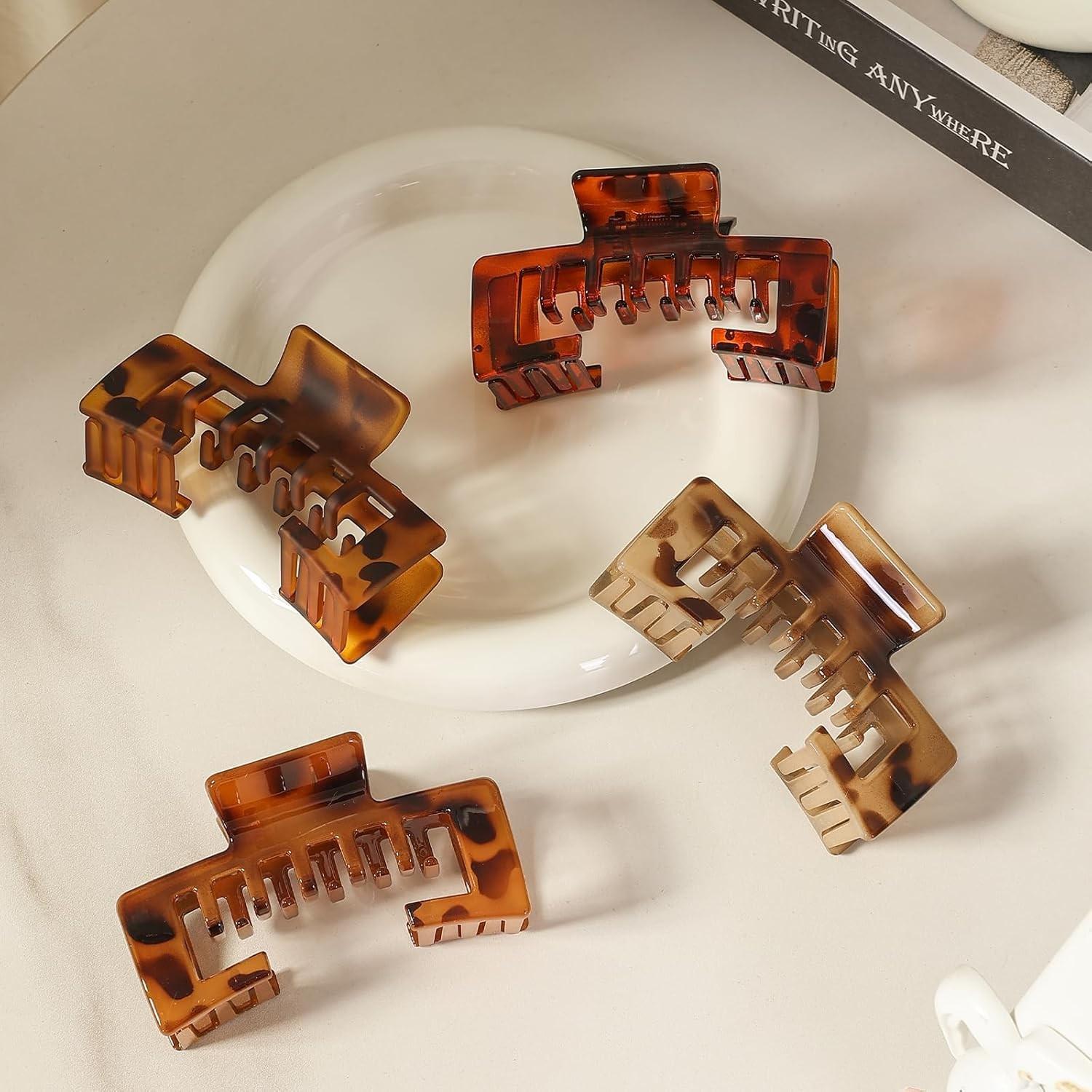 2 PCS Claw Clips for Baseball Caps, Strong, Non-Slip Square Design, Hair Accessory Gifts, Mixed Color for Thick and Fine Hair, Hair Clip for Hat for Women Girls