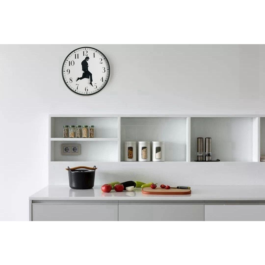 Ministry of Silly Walks Clock, Silly Walk Wall Clock, A Interesting Wall Clock for Bedroom Kitchen Living Room, Novelty  Decor Gifts (Black)
