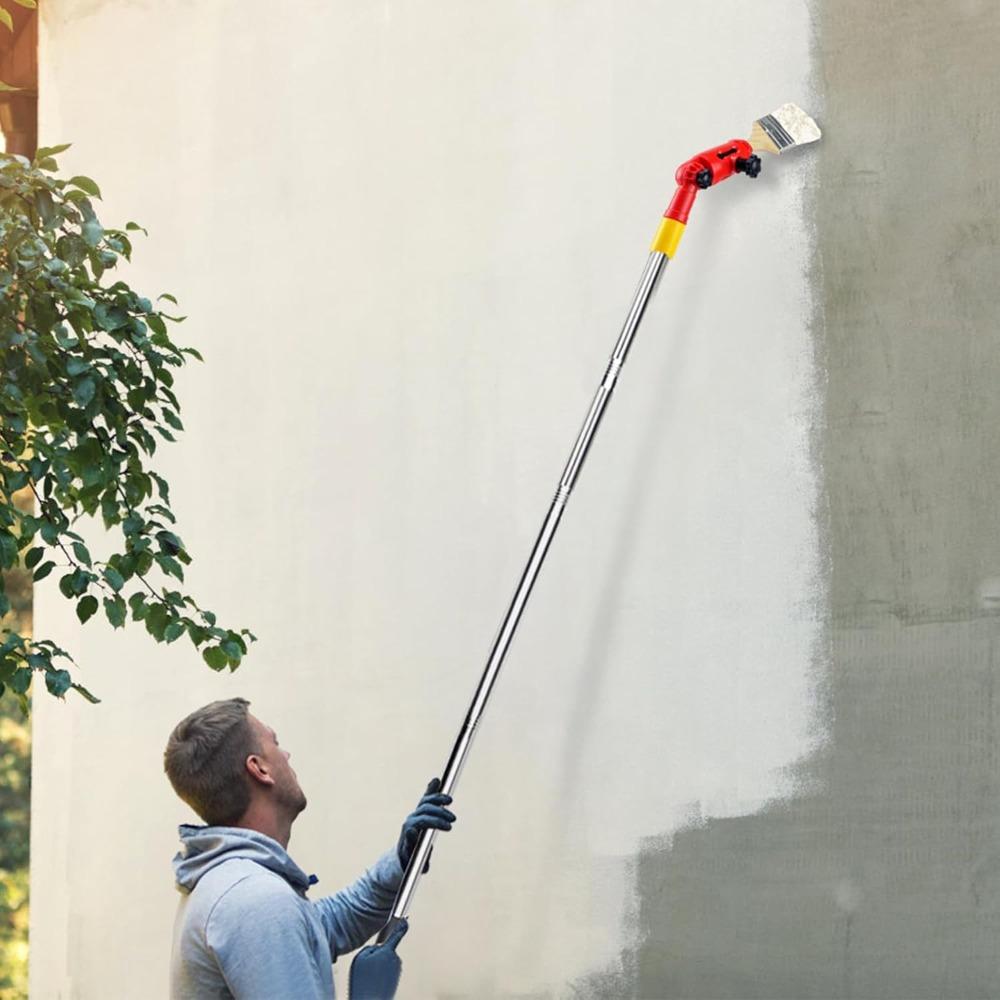 1 Set Multi-Angle Paint Brush Extender with Rotating Head Extension Rod - Handheld Painting Tool for High Ceilings, Windows, Walls, Corners & Edges - Adjustable Rotating Head for Precise Angle Control