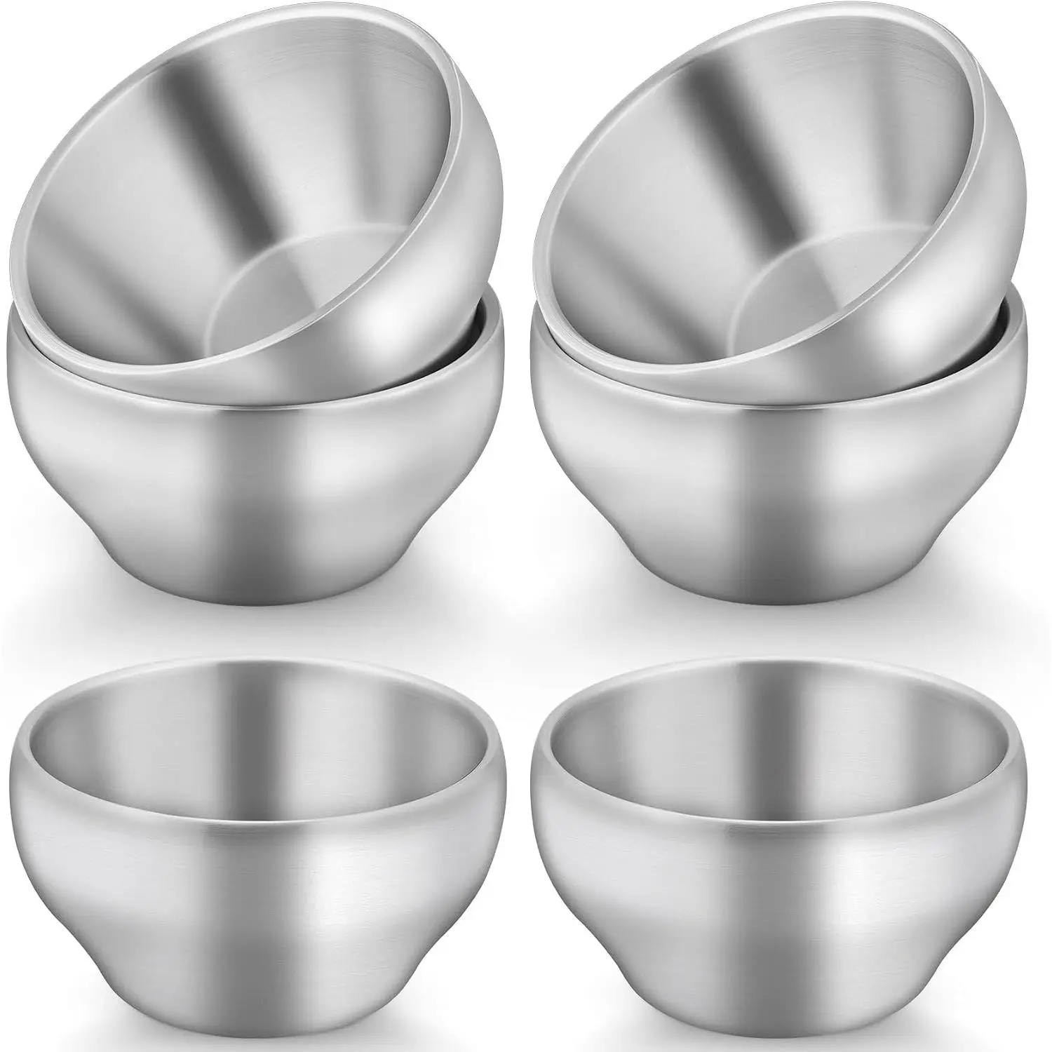 Stainless Steel Bowls for Kids, 12oz Metal Baby Toddler Bowls Set of 6, Double-Wall Insulated Kids Bowl for Cereal/Snacks/Soups, Non Toxic, Dishwasher Safe