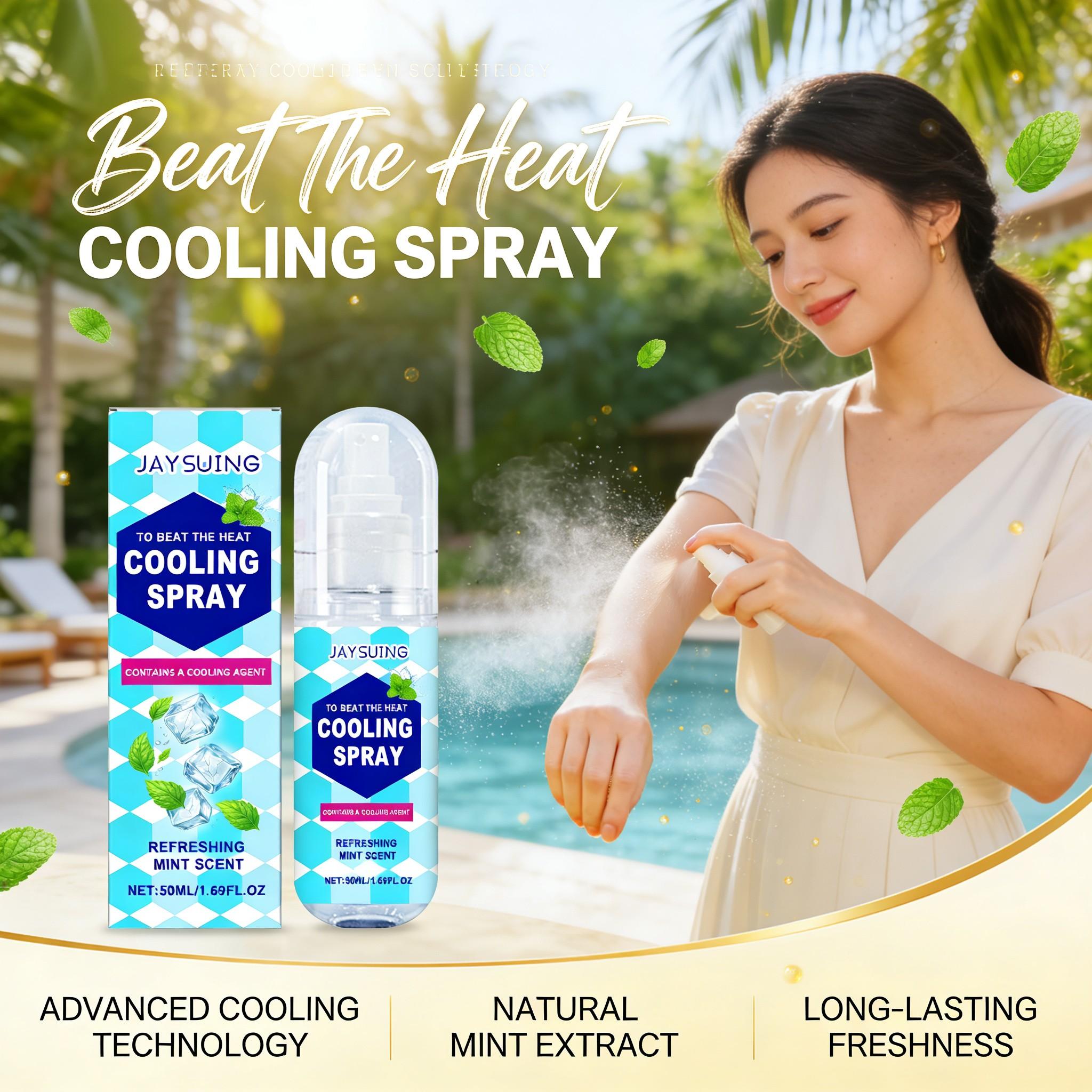 50ML Outdoor Cooling Spray, Portable Summer Body Refreshing Mist, Long-Lasting Cool Scent, Essential for Outdoor Travel, Suitable for All Skin Types