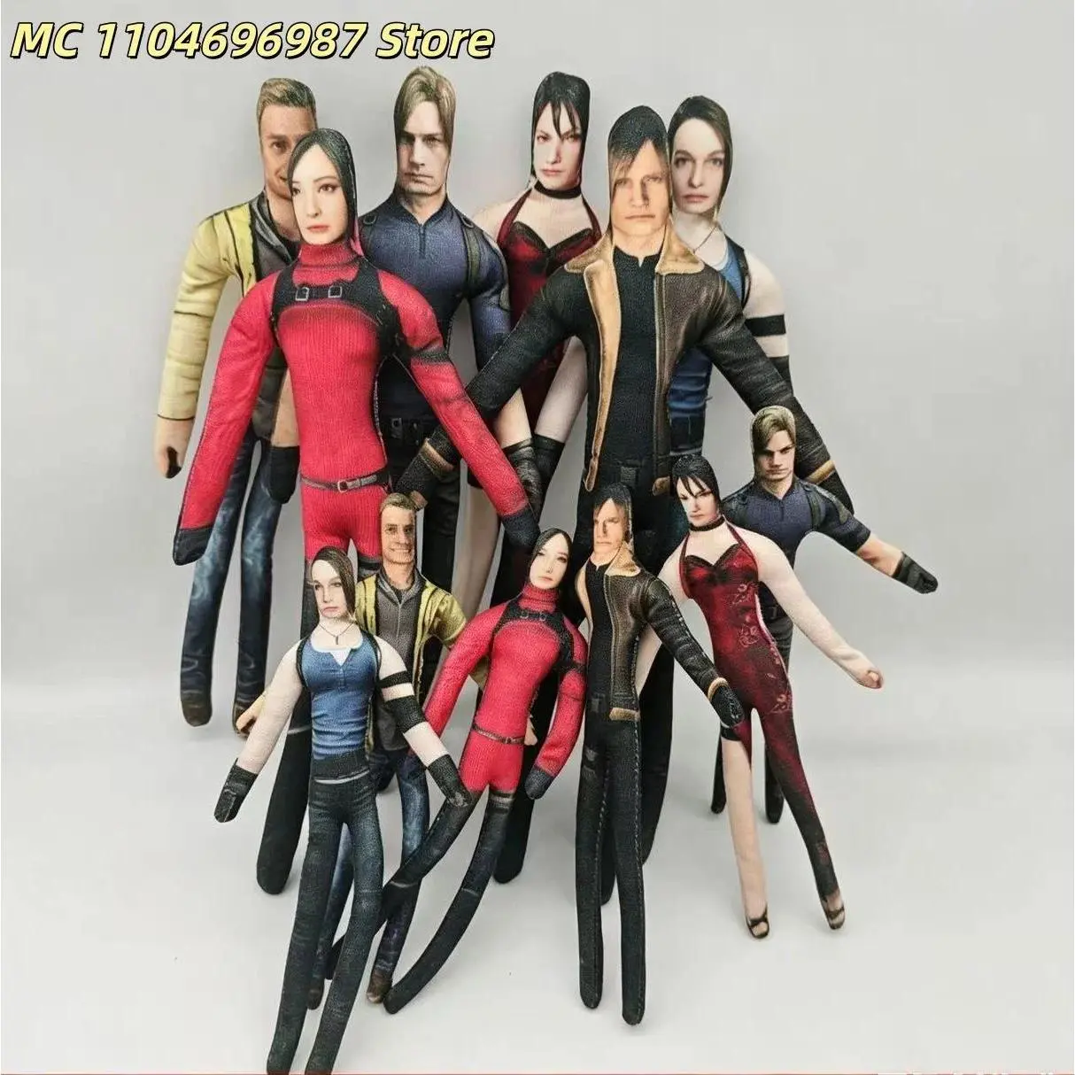 Funny 28cm With Body Wire Flexible Anime Resident Game Evil Character Leon Scott Kennedy and Ada Wong Plush Toys Plushie Doll