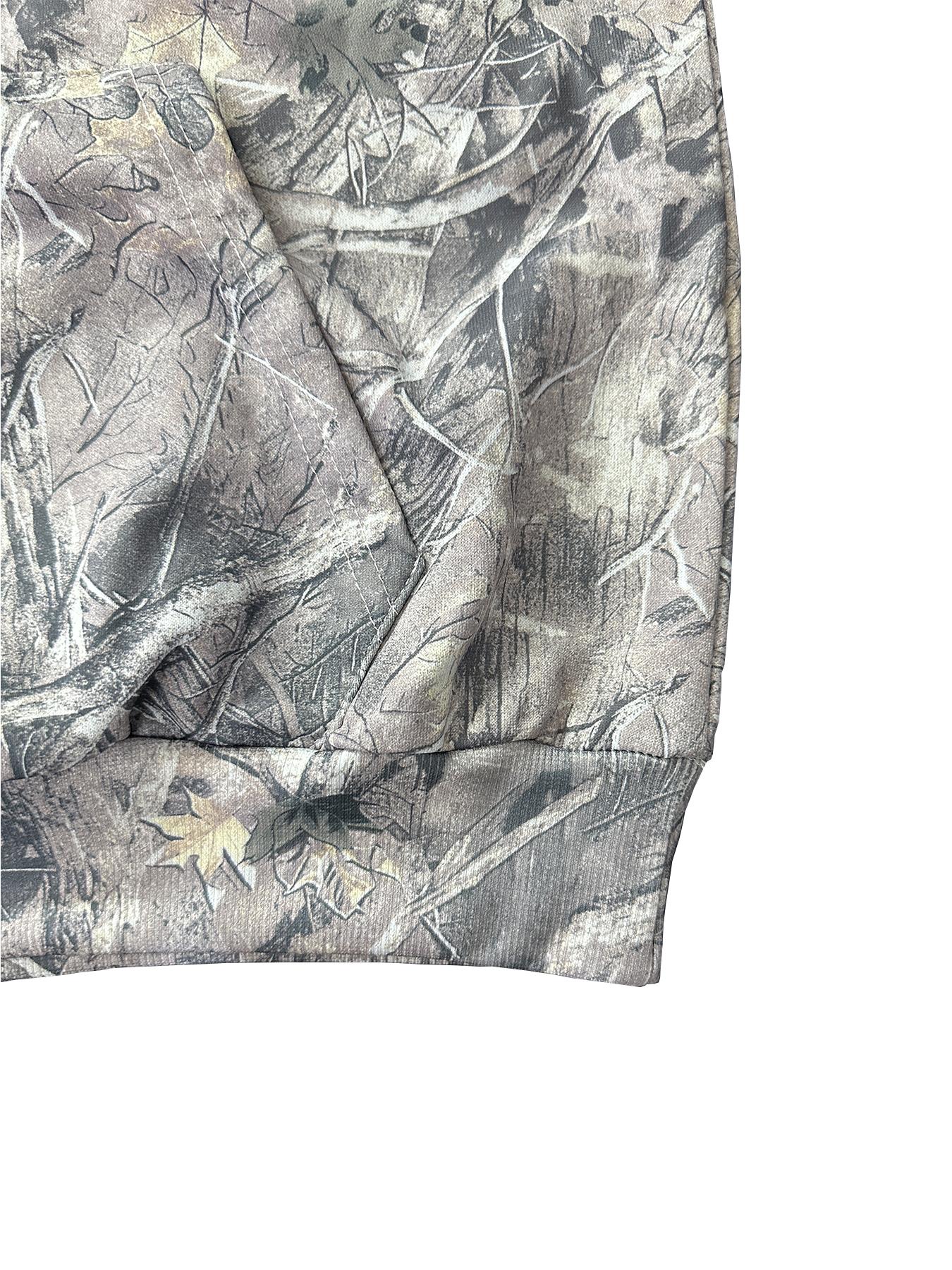 Women's Casual Fall Winter Hoodie Set, Long Sleeve, Camouflage Print, Elastic Waist Pants, Loose Fit, Thick Fabric, Daily Wear