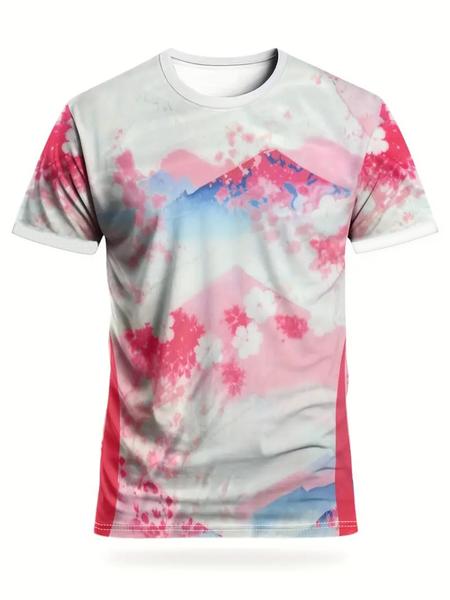 Men's short-sleeved Japanese cherry blossom football jersey with Mount Fuji design. Round neck design, comfortable and breathable pinhole polyester fabric top. Suitable for daily football training and competition. Men's short-sleeved Japanese cherry blossom football jersey with Mount Fuji design. Round neck design, comfortable and breathable pinhole polyester fabric top. Suitable for daily football training and competition.