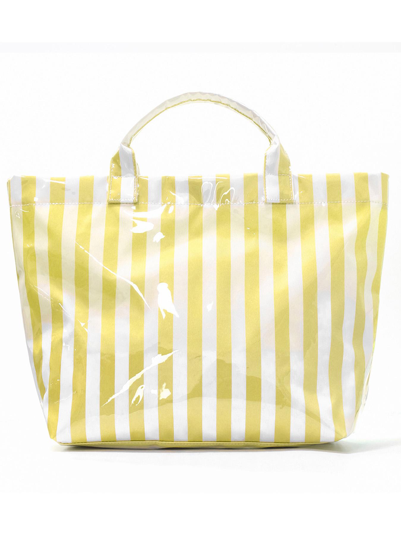 2026 New Striped Handbag Tote Bag, Large Capacity Shopping Bag, PVC Waterproof Fabric, Velcro Closure, Ideal for Daily Commute, Beach Vacation, Travel