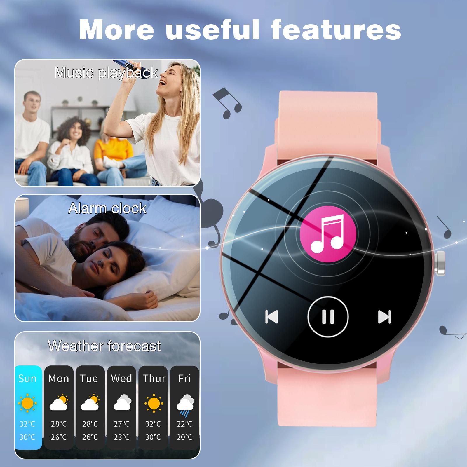 Unisex Multifunctional Smart Watch - 1.65" HD Screen, Wireless Call, Camera Control, Music Adjustment, Sports Functions, Custom Wallpapers | iPhone Android Compatible, Call & SMS Alerts