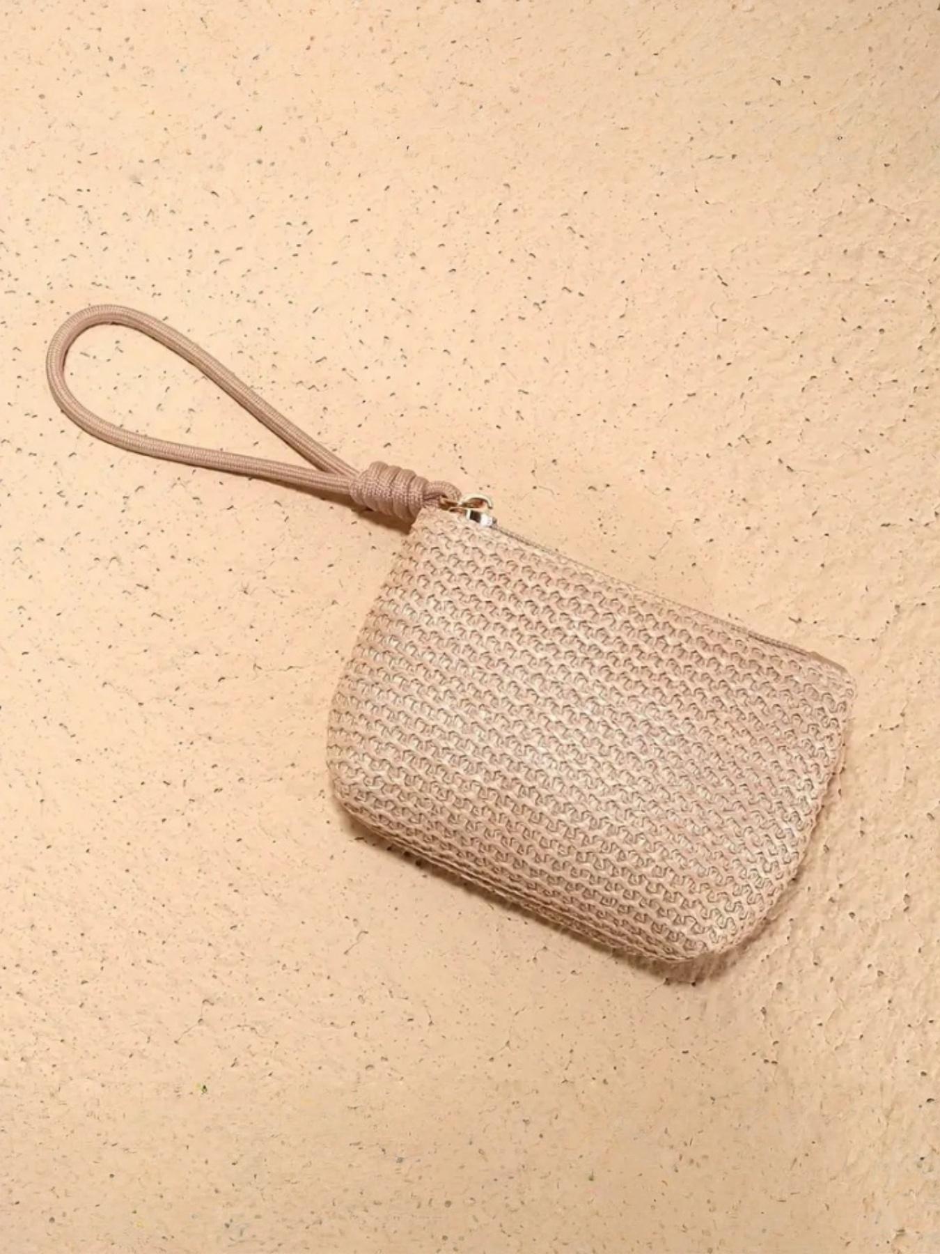 Women's Straw Handbag, Mini Woven Purse, Compact Storage Bag, Elegant Accessory for Daily Use, Perfect for Small Essentials