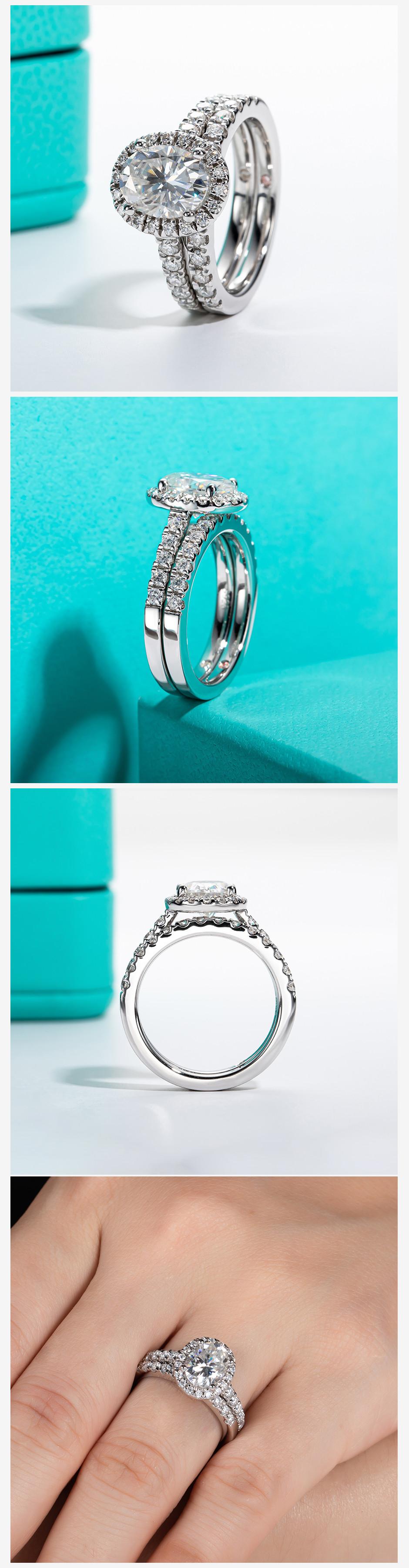 AnuJewel Elegant Oval Cut 2CT moissanite engagement ring 925 sterling silver Vintage Halo Wedding Promise Ring Women's Ring Jewelry perfect for Christmas weddings anniversaries Valentine's Day and Mother's Day