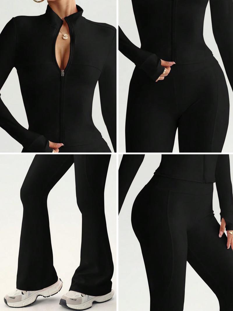 Women's High Elasticity Yoga Set, Skin-Friendly Fabric, Slimming Neckline, High Waist Sculpting, Multi-Color Options, Gym Workout Running, Yoga Tracksuit Set