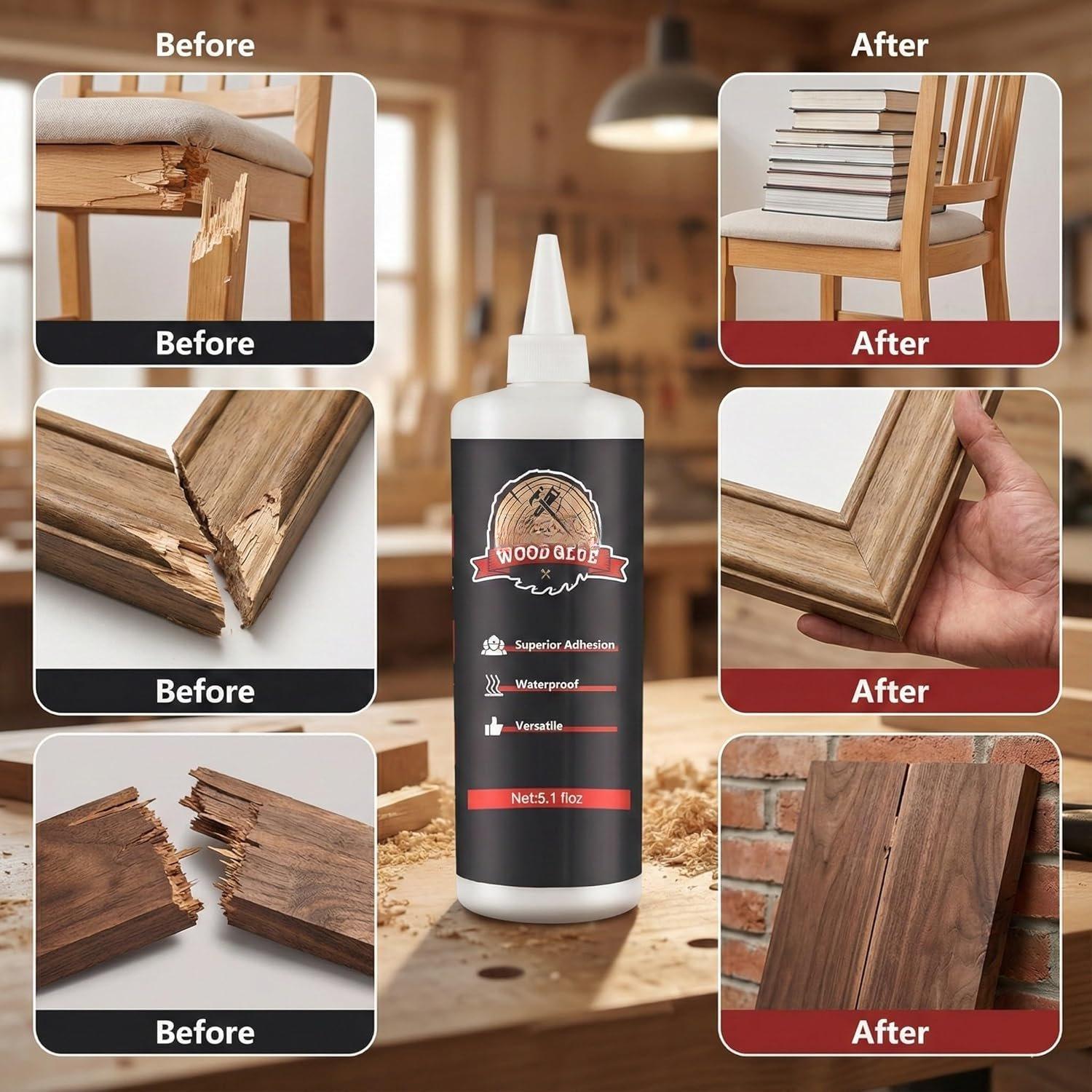 Glue, Glue for Woodworking, Clear Glue for Furniture Heavy Duty, Interior & Exterior Furniture Glue for Crafts, Furniture, Baseboard, cabinets, Door (150g) Glue, Glue for Woodworking, Clear Glue for Furniture Heavy Duty, Interior & Exterior Furniture Glue for Crafts, Furniture, Baseboard, cabinets, Door (150g)