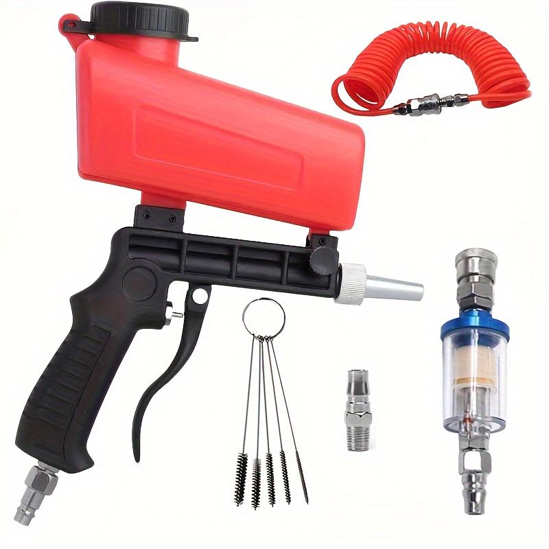 Handheld sandblasting gun Pneumatic small sandblasting machine Plastic glass metal oil and rust removal impurity equipment Sandblasting Tools - portable, pneumatic, gravity supply, adjustable - very suitable for rust removal!