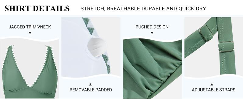 FISOEW Womens Tummy Control Tankini Swimsuits 2 Piece V Neck Criss Cross Drawstring Skort Bottom Bathing Suits Swimming Tankinisuit High Waist Swimwear FISOEW Womens Tummy Control Tankini Swimsuits 2 Piece V Neck Criss Cross Drawstring Skort Bottom Bathing Suits Swimming Tankinisuit High Waist Swimwear