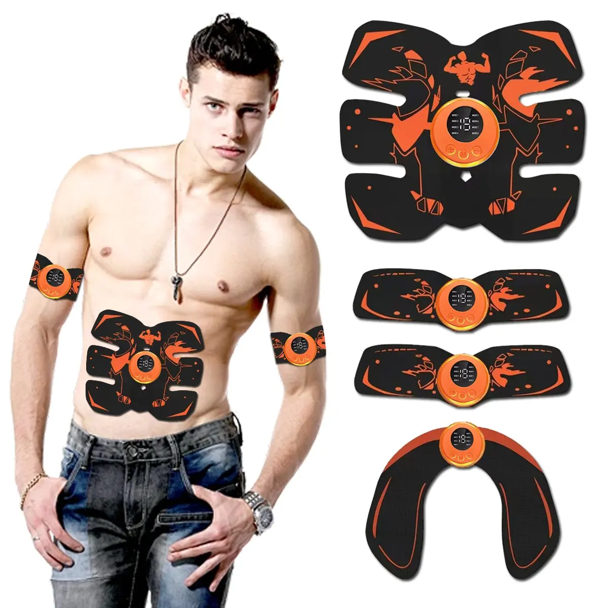 Abs Stimulator & Butt Massager, Ab Trainer & Muscle Toner, Electronic Muscle Stimulator, Home Gym Essential, Multi-Part Massage