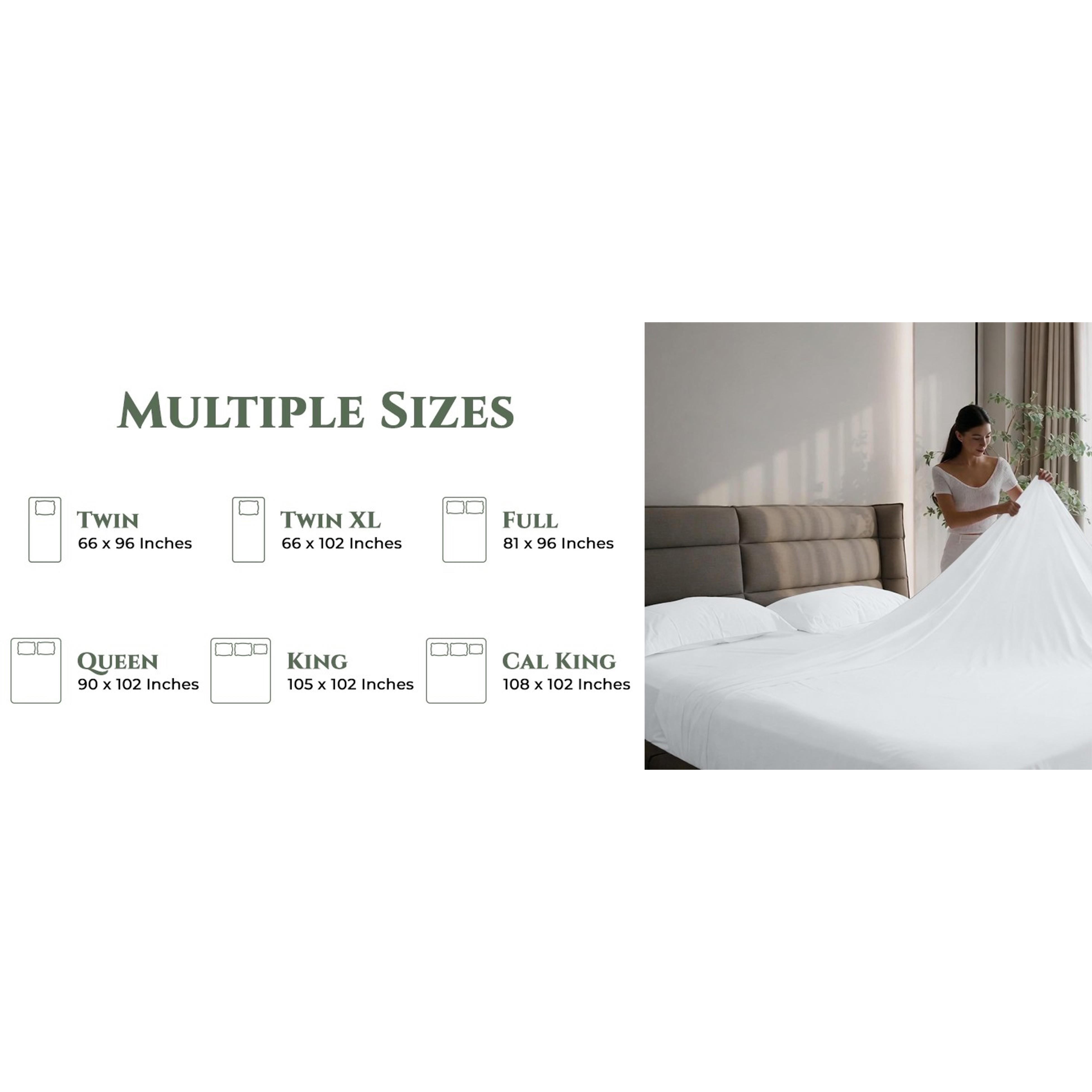 100% Organic Cotton King Size Flat Sheet - Percale Top Sheet - Lightweight & Super Soft White Bed Sheet Only (105" x 102", White)Gift
