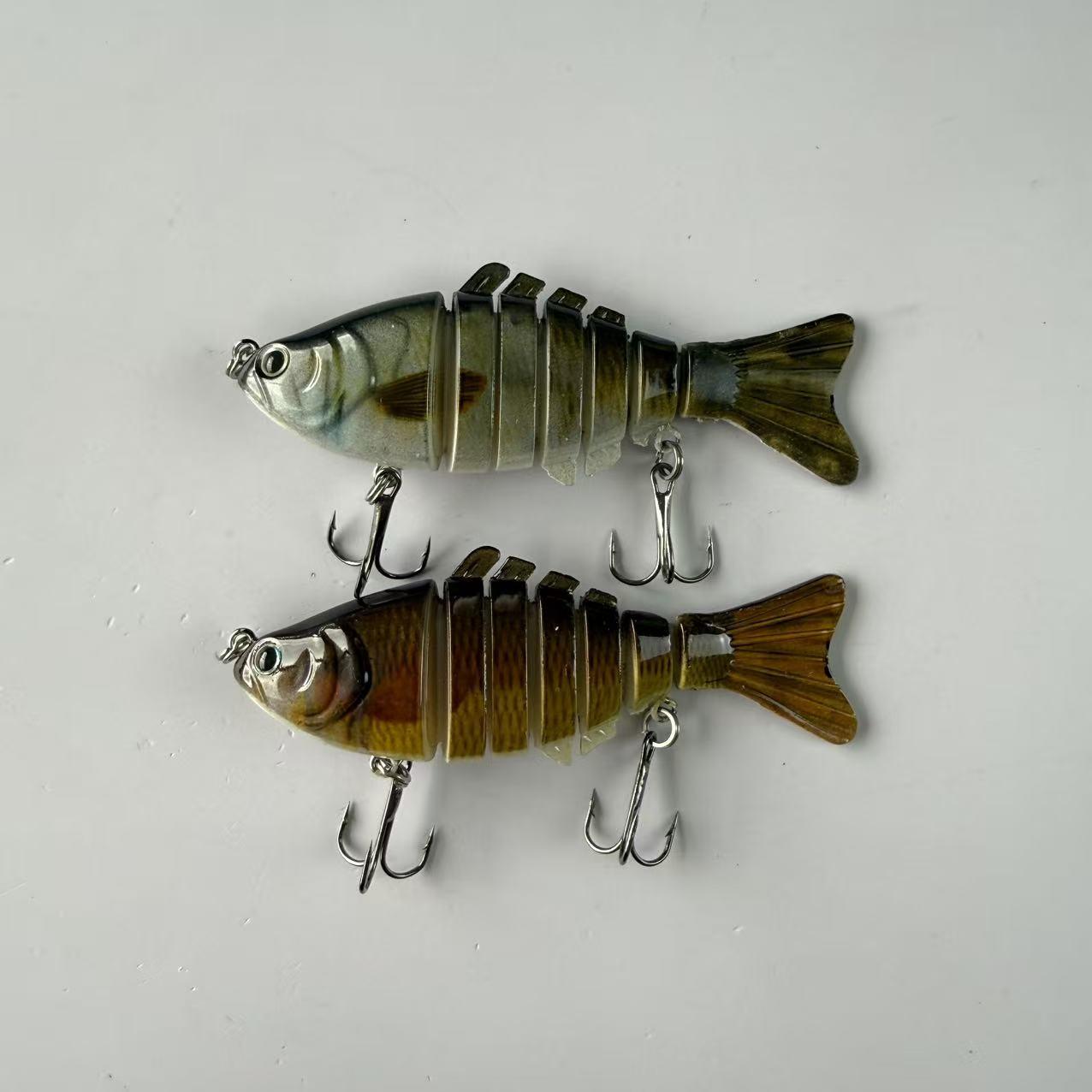 Large brand replica, popular, 2pcs, submerged simulation 7-section fish lure, fake bait, multi section hard bait for fishing, suitable for freshwater and seawater fishing accessories, fishing equipment and supplies