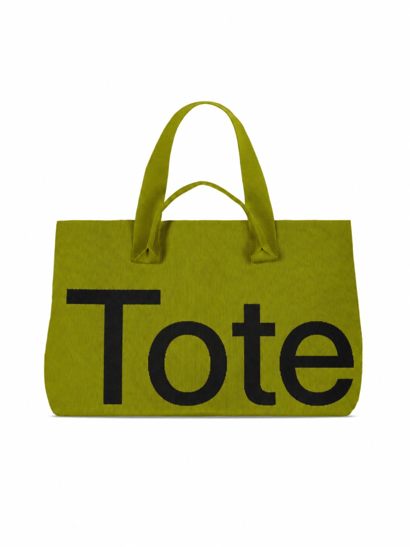 Large Capacity Letter Tote Bag, Woven Knit Shoulder Bag, Fashion Handbag, Crossbody Bag, Stylish and Practical Accessory
