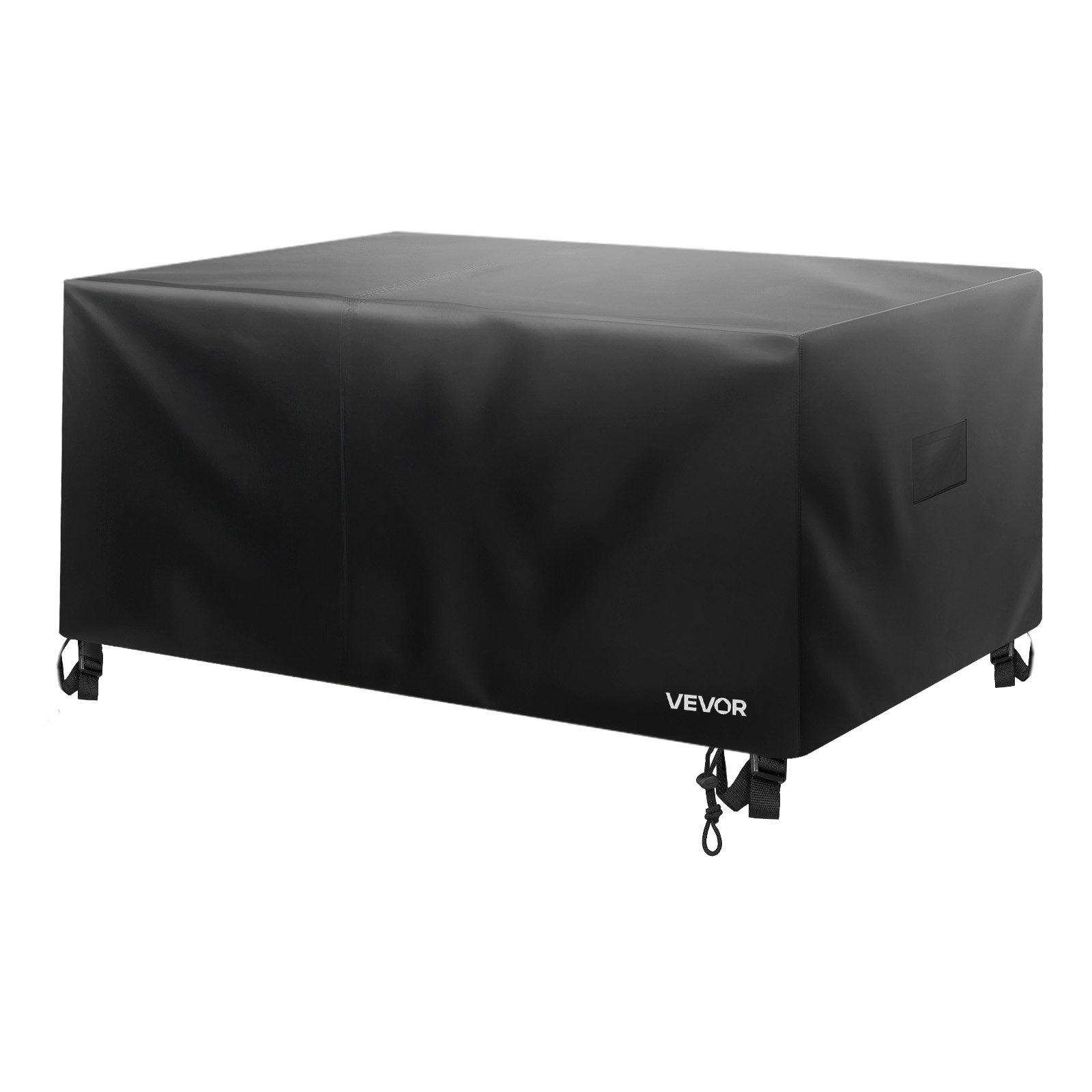 【Summerfinds】VEVOR Patio Furniture Cover, 420D Heavy Duty Waterproof Outdoor Dining Table and Chairs Cover, Large Squre Patio Table Covers with Air Vent for All Weather, 126Lx 126Wx 32H inch, Black