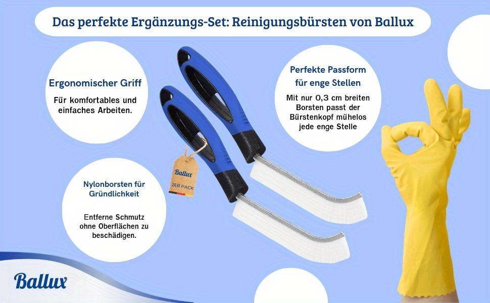 Crevice Cleaning Brush Brush Bathroom Set of 2 - Cleaning Brush & Tile Brush with Hard Bristles for Bathroom, Kitchen, Grout & Narrow Crevices - Hand Brush & Scrubber Against Dirt