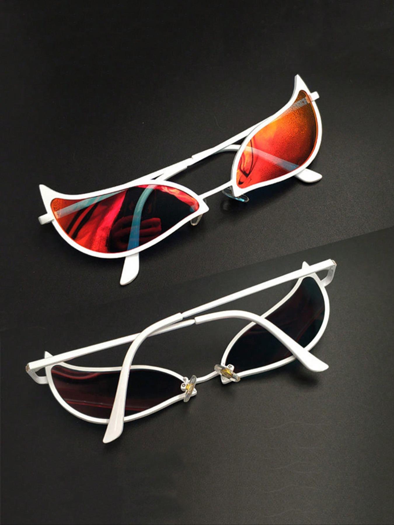 Donquixote Doflamingo Cat Eye Cosplay Sunglasses, 1 Pair Novelty Sunglasses for Men & Women, Funny Vintage Sun Glasses Male Female Eyewear for Daily Use, Trendy Shades, Summer Sunglasses, Stylish Glasses, Funky Sunglasses, Trendy Styling Sunglasses