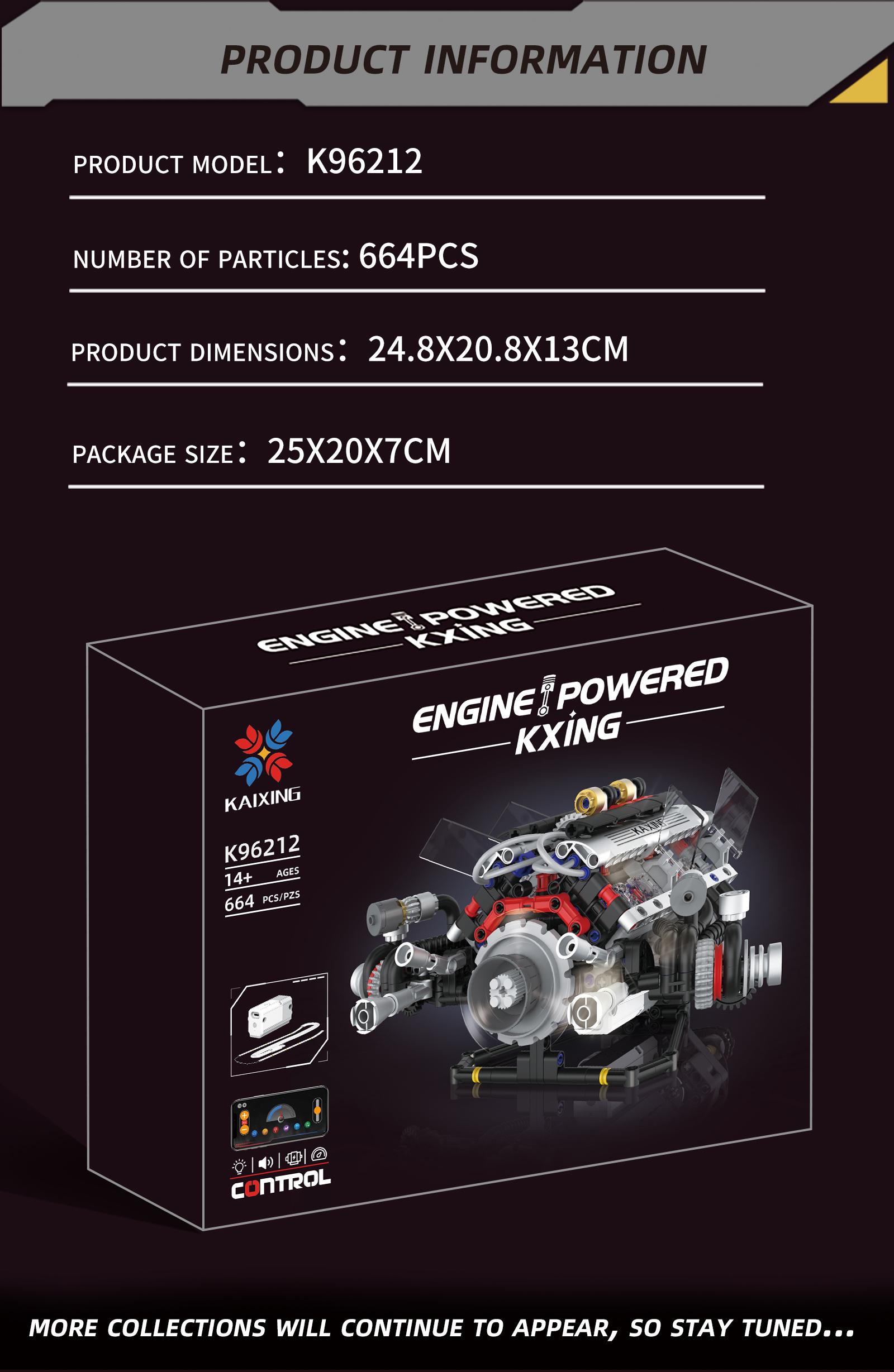 F1 Engine Building Kit, Stem Educational Toy with APP & Remote Control, Visible Gears & LED Lights, Ideal for Adults & Teens, Collectible Home Decor