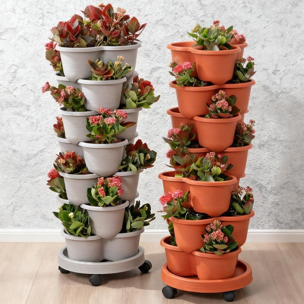 Multi-Layer Vertical Plant Pot, Hangable and Stackable, New Strawberry and Flower Planter, Three-Section Design, Ideal for Balcony, Garden, Indoor Plants, Strawberry Vertical Planters