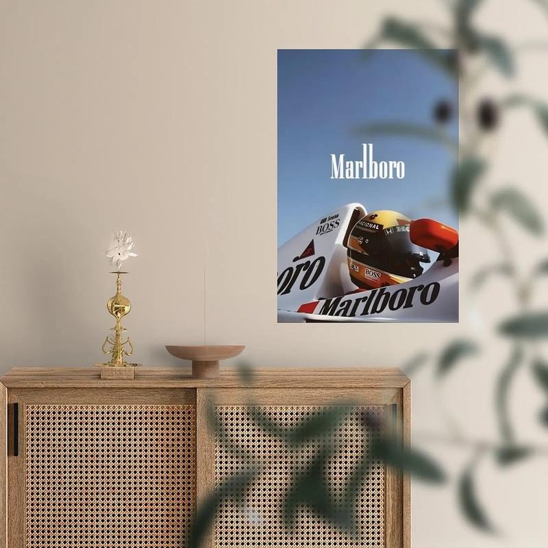 Ayrton Senna Marlboro Poster,Bedroom Canvas Posters, Hall Wall Art, Bathroom Canvas Posters, Home Poster Decoration