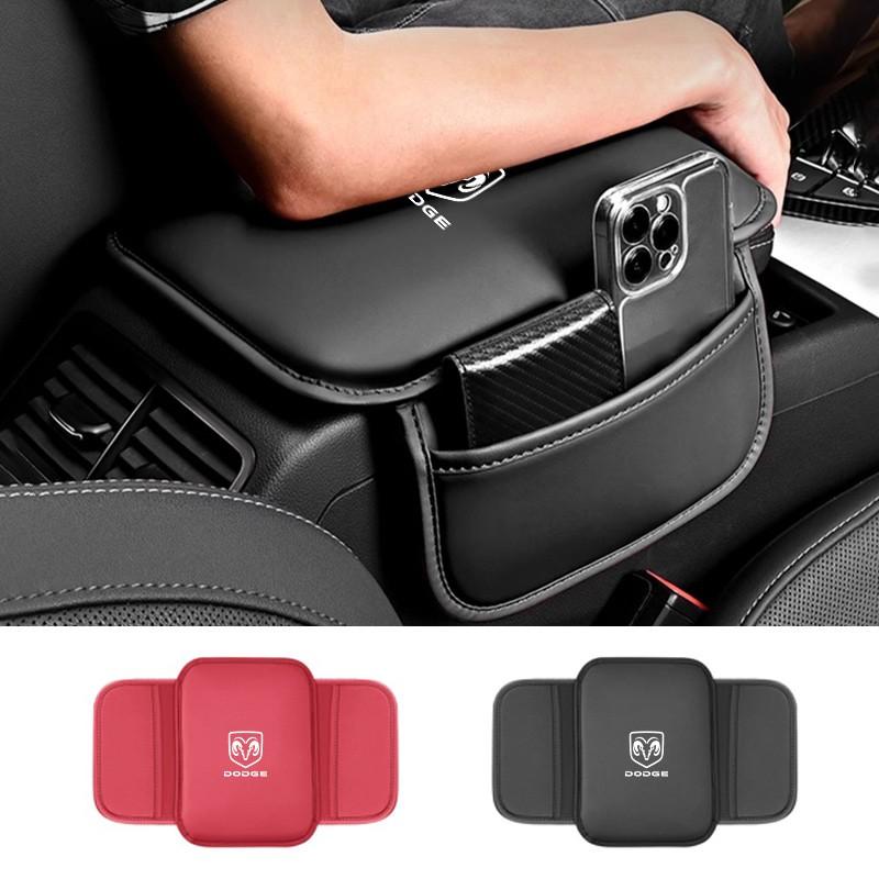 PU Leather Car Center Console Protector Cover, Armrest Storage Box Mat Cover for Dodge Durango RAM 1500 Charger Caliber Journey
