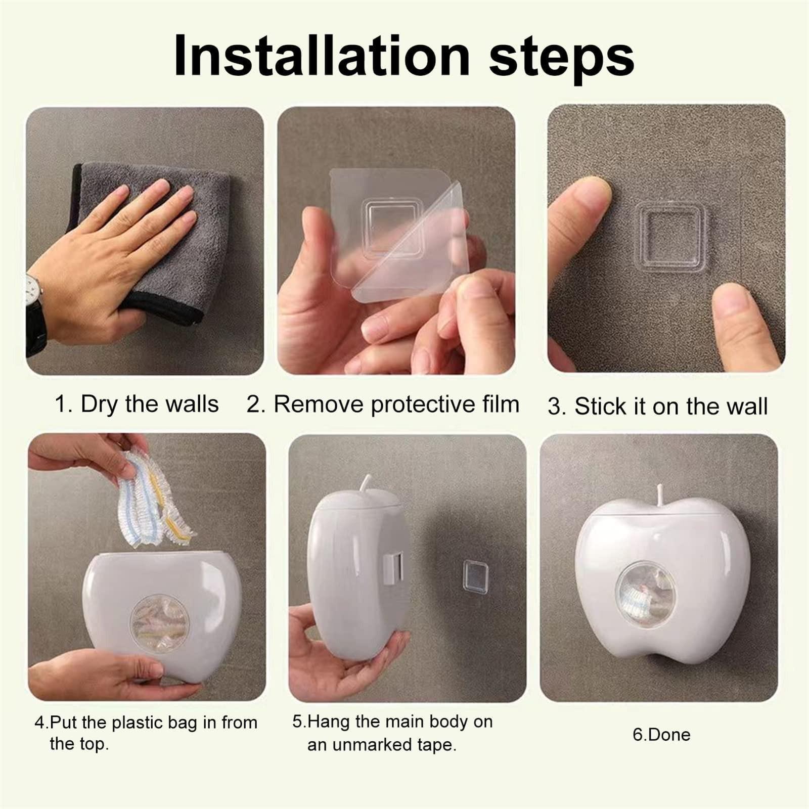 Plastic Wrap & Food Storage Bag Dispenser — Includes 100 Sheets of Plastic Wrap | Multi-functional, Wall-Mounted Kitchen Organizer | No-Drill, High-Capacity, Apple-Shaped Storage Box for Kitchen & Bathroom (Green + 100 Sheets)