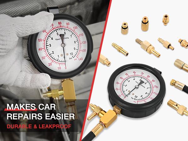 Nilight Fuel Injection Pressure Tester Kit 0-140 PSI Fuel Pressure Gauge Master Automotive Test Tool Vehicle  dealsforyoudays