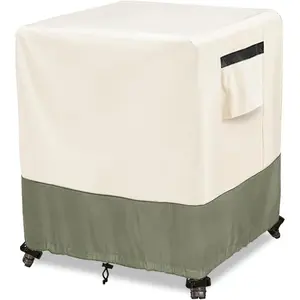 Outdoor Ottoman Cover 25 W x 25 D x 18 H inches,600D Heavy Duty Waterproof Patio Ottoman Cover,Patio End Table Covers