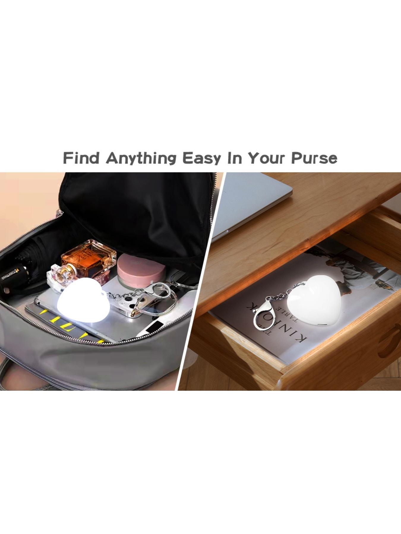 Backpack Keychain Lighting Heart Touch Lamp Rechargeable Type-C Backpack Flashing Light Car Key Pendant