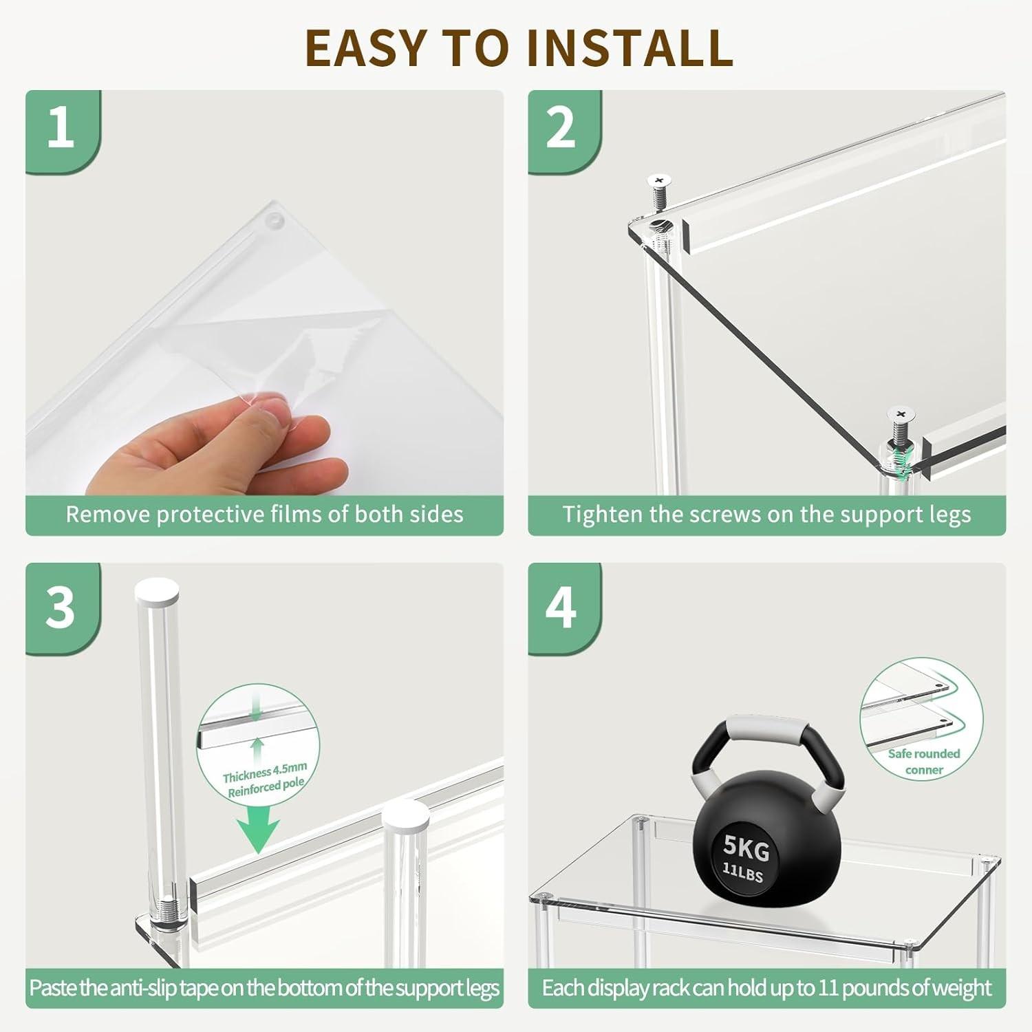 Transparent Acrylic Storage Rack, Stackable Shelf Organizer, Kitchen Cabinet Spice Box Holder, Office Desk Top Organizer, Home Gift Choice