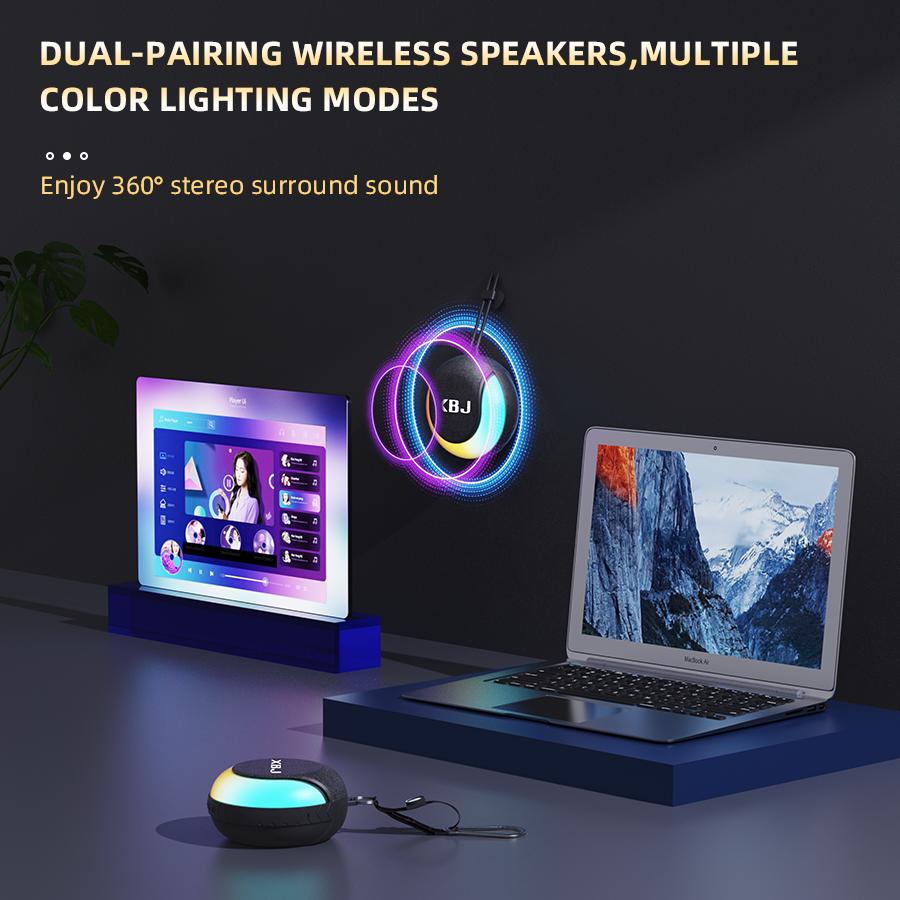 XBJ Mini Outdoor Bluetooth  Speaker With LED Lights X7 Waterproof with a compass and emergency charging function, Hands-Free Speakerphone Portable  -  Outdoor Ideal Gift for  Travel Audio Subwoofer Speakers Birthday Gift Christmas Gift