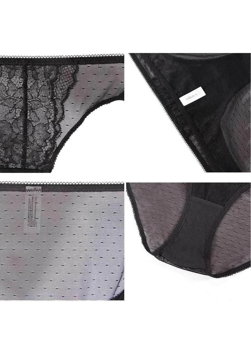 Live Exclusive HSIA Enchante Floral Lace Sheer Mesh Back Mid-Rise Brief Matching Panty Underwear