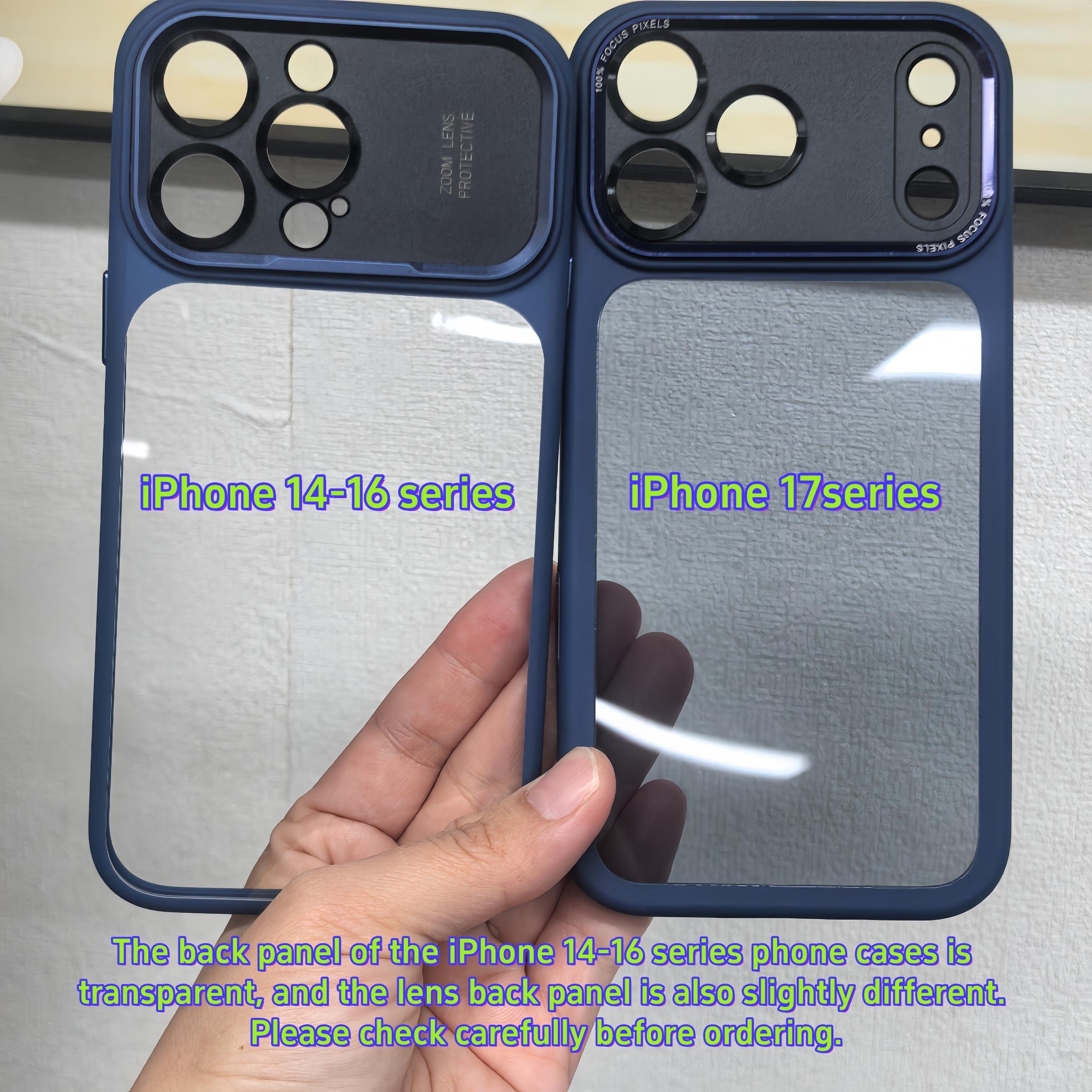 Luxury High-Quality Translucent Metal Lens Frame Protective Acrylic Hard Case for iPhone 17/17 Air/17 Pro/17 Pro Max/16/16 Pro/16 Pro Max/15/15 Pro/15 Pro Max/14/14 Pro Max, Simple Minimalist Design for Men and Women