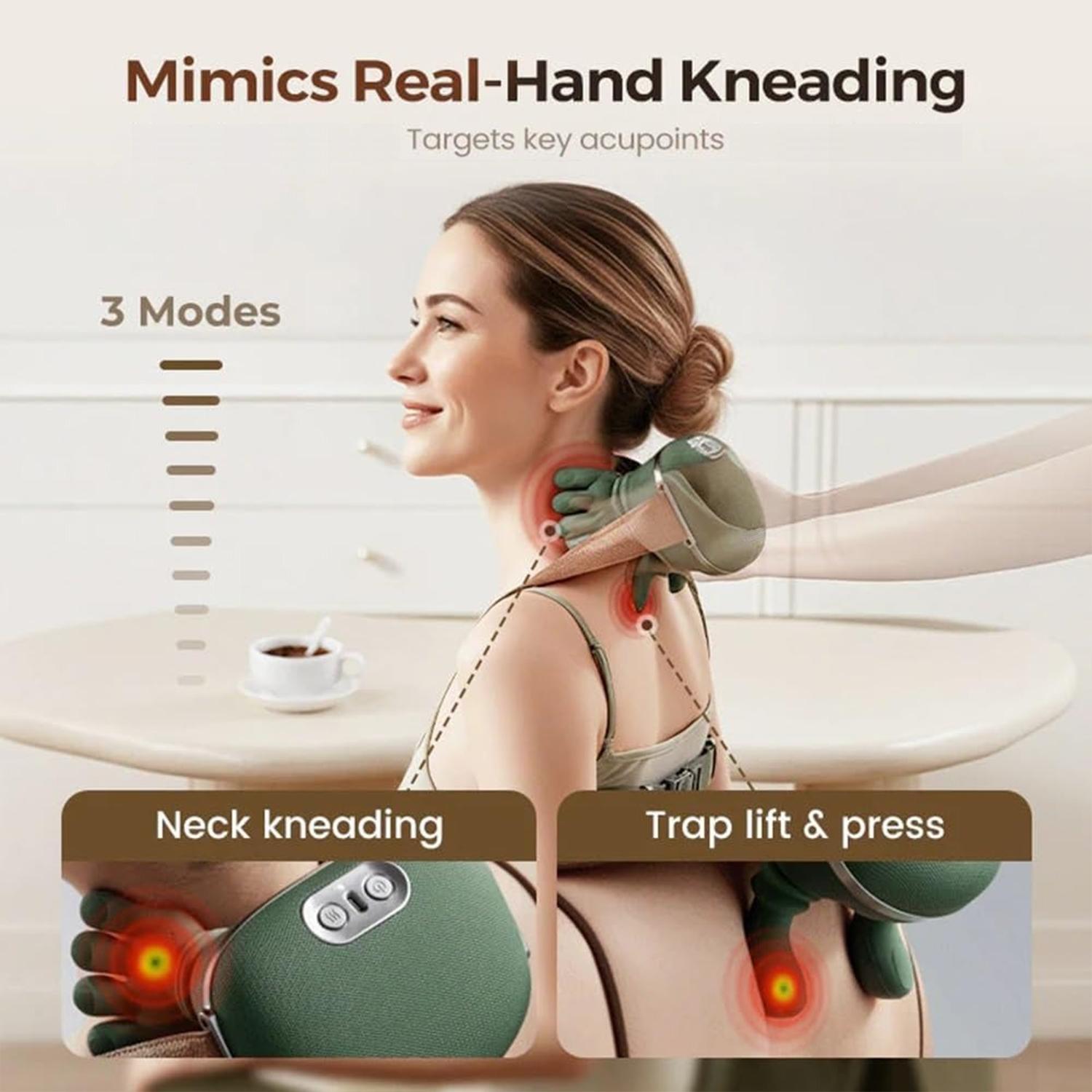 Back Massager Pillow with Heating & 3 Speed Settings, Electric Massage Cushion for Back Pain Relief, Suitable for Men Women, Neck Shoulder Relaxer