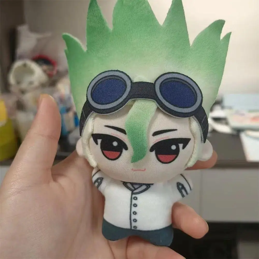 Anime 10cm Ishigami Senku Pendant Plusie Doll Cute Dr.STONE Glasses Printed Stuffed Plush Toys Collect Birthday Friend Gifts