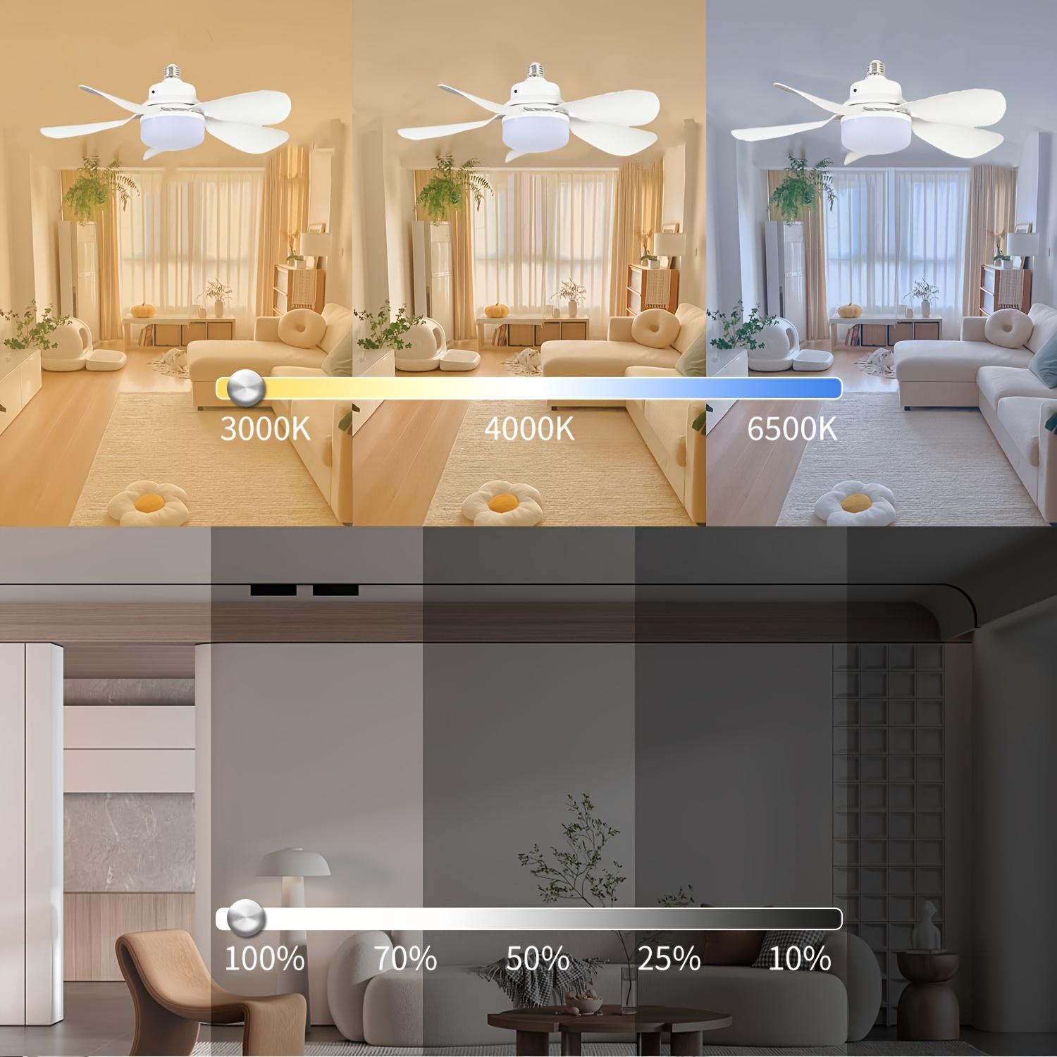 E27 Socket Ceiling Fan Light Remote, Dimmable 3-Speed Quiet in Bedroom, Living Room, Kitchen, Garage and Dining Room-Suitable for all Seasons (1 Pcs)