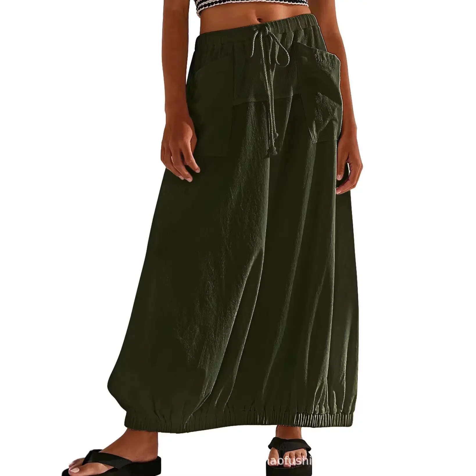 2026 Women's Loose Parachute Skirt Comfortable Casual Workwear Long Skirt Half Skirt