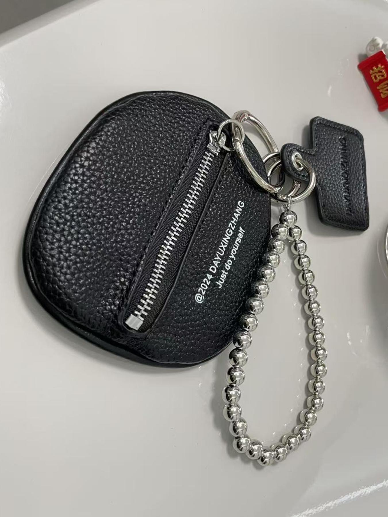 Fashion accessory bag pendant bag black lychee pattern key pouch internet-famous mini clutch