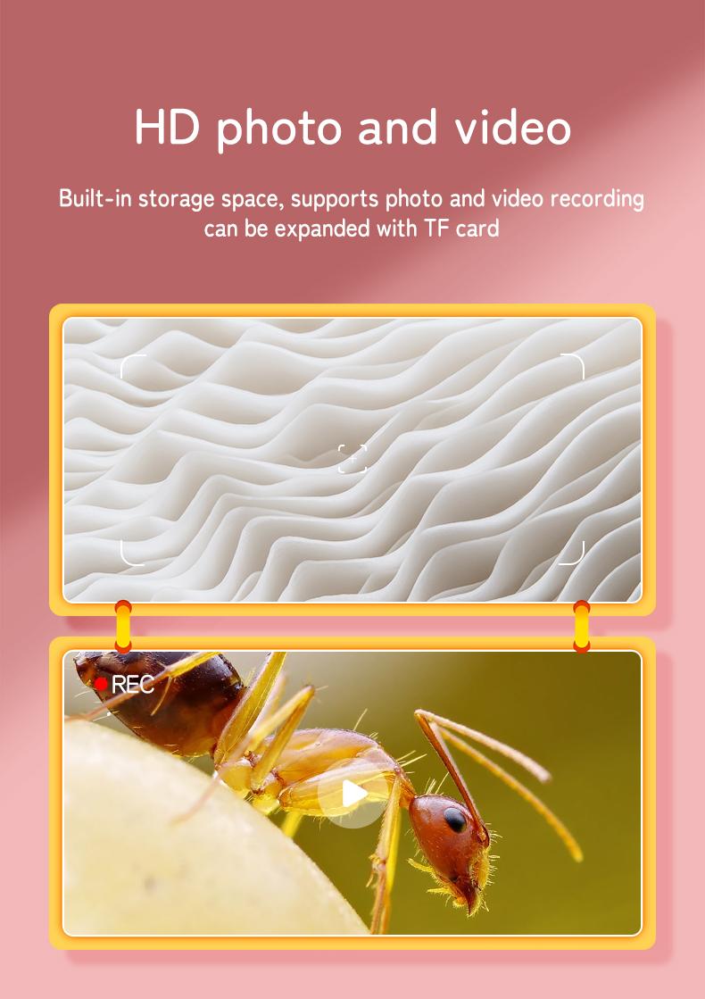 INSKAM 4K Upgraded Kid Microscope,3" Screen Rechargeable Mini Pocket Digital Microscope ,Edu Gift Age 4-6 8-12 Children Students,STEM learning Tool Teaching Supplies  Perfect Boys Girls Birthday Gift