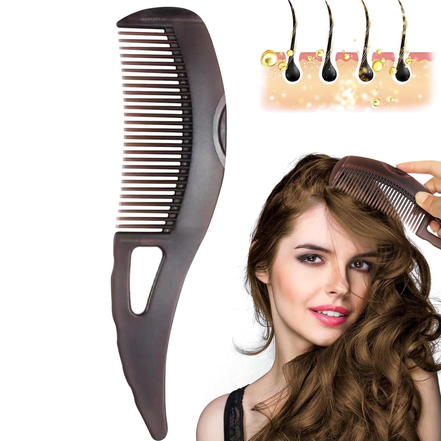 Dandruff Comb, Hollow Tooth Hairbrush for Scalp Massage/Refreshing and Dandruff/Dirt Removal, Reduce Scalp Itching/Oil, Scalp Care Comb with Skin Scraping Handle for Women Men (Box &Bag package)