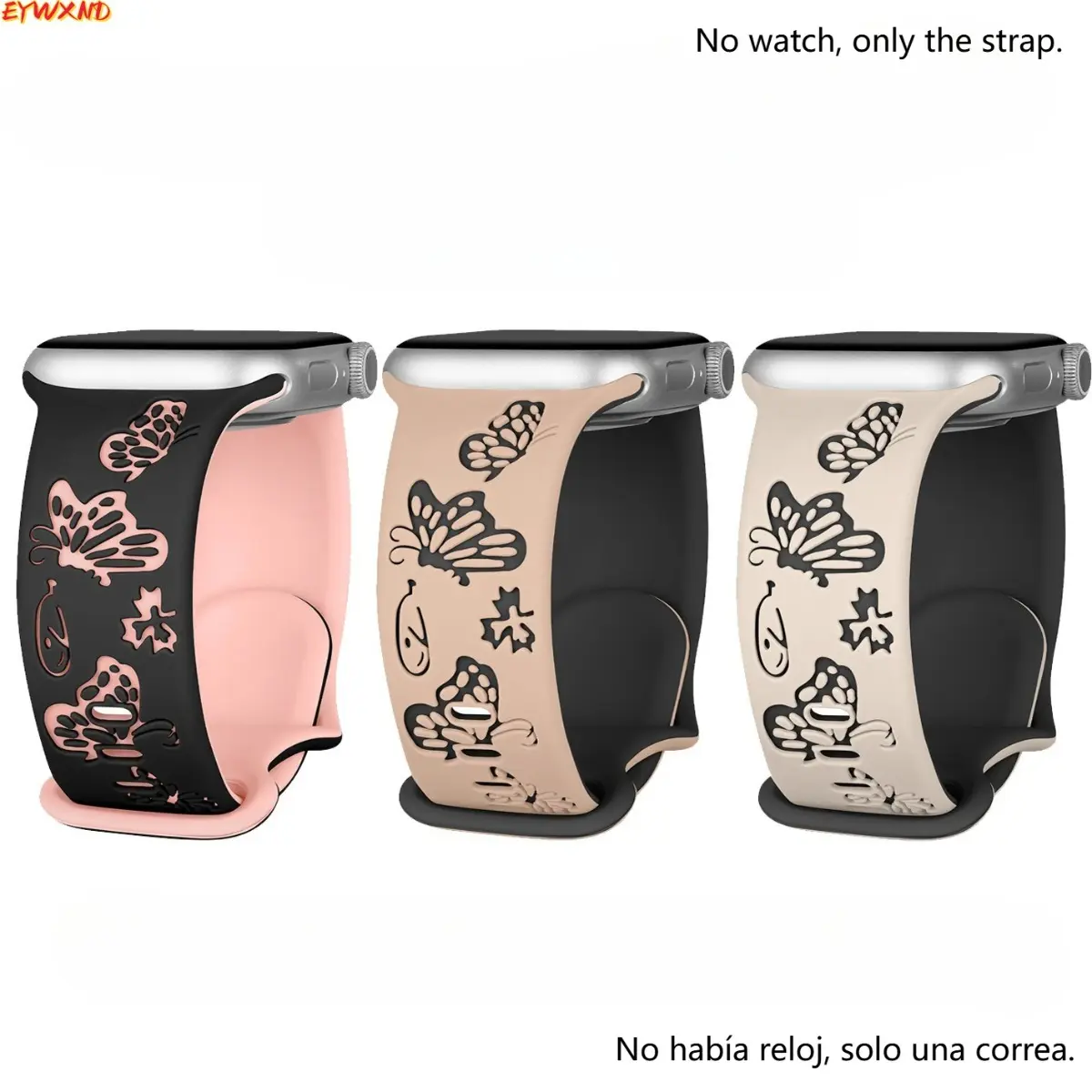 EYWXND 2024 New Two-Tone Butterfly Printed Watch Band Compatible With Apple Watch Ultra And All Series, Soft Comfortable Adjustable Replacement Wrist Strap, Trendy Fashion Accessory For Daily Outfit Matching, Outdoor Activities And Casual All-Day Wear